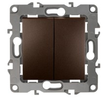 Выключатель двойной 12-1004-13   10АХ-250В, без м.лапок,  бронза  Б0019312  ЭРА