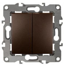 Выключатель двойной 12-1004-13   10АХ-250В, без м.лапок,  бронза  Б0019312  ЭРА