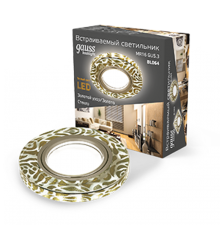 Светильник точечный встраиваемый Backlight BL064 Кругл. Золотой узор/Золото, Gu5.3, LED 2700K  BL064  Gauss