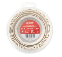 Термоусаживаемая трубка ТУТ нг 8/4 белая ролик 2 м tut-8-w-bEKF