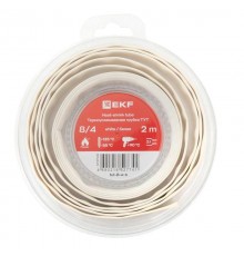 Термоусаживаемая трубка ТУТ нг 8/4 белая ролик 2 м tut-8-w-bEKF