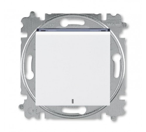 ABB Levit Белый / дымчатый чёрный Выключатель кнопочный 1-кл. с подсветкой  3559H-A91447 62W  2CHH599147A6062  ABB