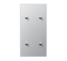 Центральная плата, 2 поста, для вертикальной установки, тумблеры 2+2,конус; металлическое исполнение; алюминий; серия LS  AL12-25K0  Jung