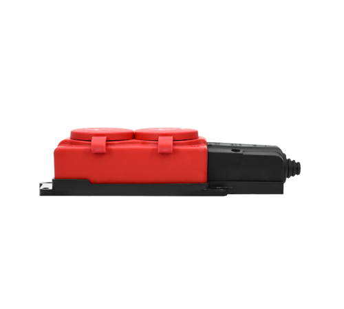 Колодка 2 гнезда 2К+З каучуковая 16А/250В IP44 Красная MultiSet  MST4122RD  SE