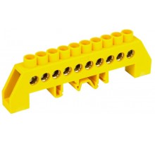 Шина PE "земля" в комбинированном DIN-изоляторе"Стойка" ШНИ-8х12-10-КС-Ж  YNN10-812-10DP-K05  IEK