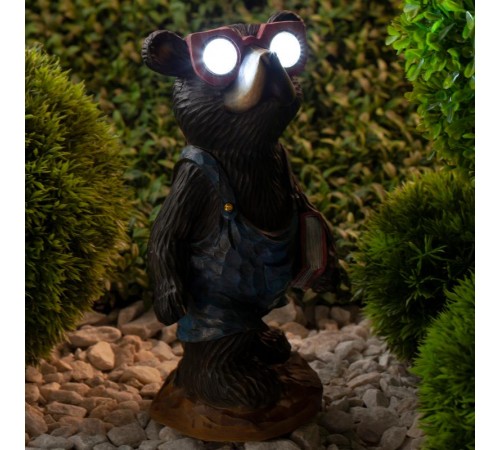 Cветильник садовый декоративный SL-RSN27-BEAR1 на солнечной батарее, полистоун, цветной, 27 см  Б0018812  ЭРА