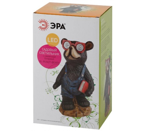 Cветильник садовый декоративный SL-RSN27-BEAR1 на солнечной батарее, полистоун, цветной, 27 см  Б0018812  ЭРА