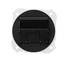 Розетка наклонная для передачи данных со шторкой на 1 разъем RJ45 цвета графит S88  88081-38  Simon