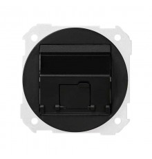 Розетка наклонная для передачи данных со шторкой на 1 разъем RJ45 цвета графит S88  88081-38  Simon