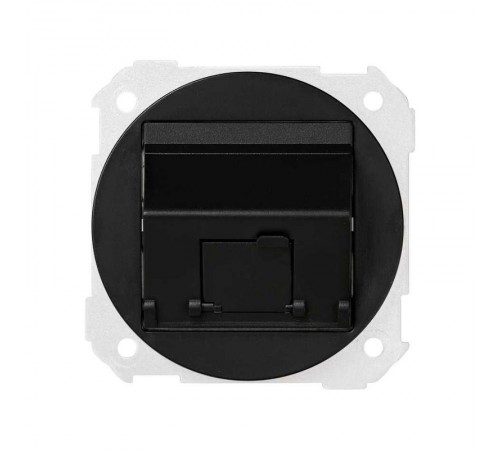 Розетка наклонная для передачи данных со шторкой на 1 разъем RJ45 цвета графит S88  88081-38  Simon