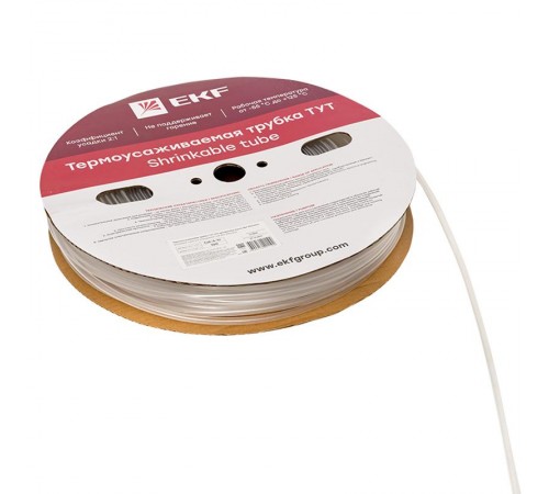 Термоусаживаемая трубка ТУТ 6/3 прозрачная рулон PROxima  tut-6-tr  EKF