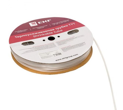 Термоусаживаемая трубка ТУТ 6/3 прозрачная рулон PROxima  tut-6-tr  EKF