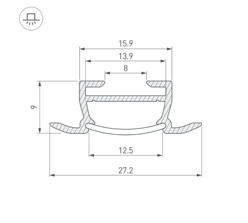 Профиль TK-F-2000 (CT) ANOD  016936  Arlight