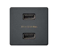Зарядное устройство 2xUSB 2.1А 230В цвета графит S27  2701096-038  Simon