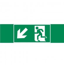Пиктограмма (наклейка) "ФИГУРА / СТРЕЛКА ВЛЕВО ВНИЗ" 310х90мм для аварийно-эвакуационного Свет-к а Basic IP65  V5-EM02-60.002.018  VARTON