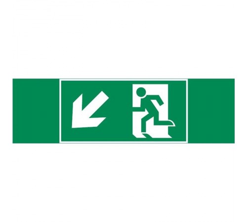 Пиктограмма (наклейка) "ФИГУРА / СТРЕЛКА ВЛЕВО ВНИЗ" 310х90мм для аварийно-эвакуационного Свет-к а Basic IP65  V5-EM02-60.002.018  VARTON