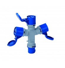 Адаптер трехлучевой 2Р+РЕ 16А 250В IP44 АП-103  26290DEK  DEKraft