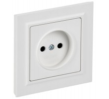 BRITE Розетка 1-местная без заземления без защитных шторок 10А в сборе РСР10-1-0-БрАБ арктический белый   BR-R10-10-K91-F  IEK