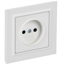 BRITE Розетка 1-местная без заземления без защитных шторок 10А в сборе РСР10-1-0-БрАБ арктический белый   BR-R10-10-K91-F  IEK