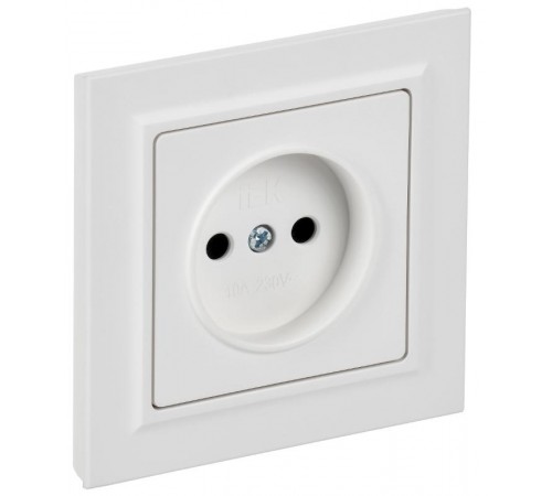 BRITE Розетка 1-местная без заземления без защитных шторок 10А в сборе РСР10-1-0-БрАБ арктический белый   BR-R10-10-K91-F  IEK