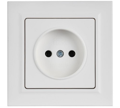 BRITE Розетка 1-местная без заземления без защитных шторок 10А в сборе РСР10-1-0-БрАБ арктический белый   BR-R10-10-K91-F  IEK
