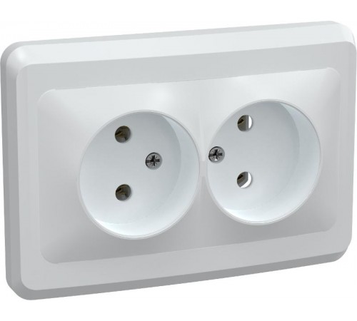 ВЕГА белый Розетка 2-местная б/з 10А РС12-2-ВБ  ERV20-K01-10-DM  GENERICA