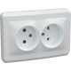 ВЕГА белый Розетка 2-местная б/з 10А РС12-2-ВБ  ERV20-K01-10-DM  GENERICA