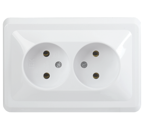 ВЕГА белый Розетка 2-местная б/з 10А РС12-2-ВБ  ERV20-K01-10-DM  GENERICA