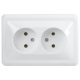 ВЕГА белый Розетка 2-местная б/з 10А РС12-2-ВБ  ERV20-K01-10-DM  GENERICA