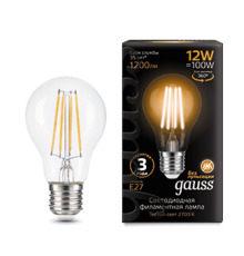 Лампа светодиодная Filament А60 12W 1200lm 2700К Е27 LED  102902112  Gauss