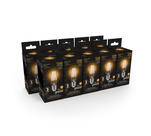Лампа светодиодная Filament А60 12W 1200lm 2700К Е27 LED  102902112  Gauss