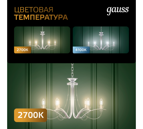 Лампа светодиодная Filament А60 12W 1200lm 2700К Е27 LED  102902112  Gauss