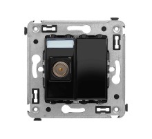 Розетка TV в стену, оконечная, "Avanti", "Черный квадрат"  4402503  DKC