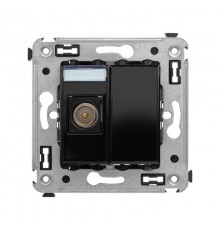 Розетка TV в стену, оконечная, "Avanti", "Черный квадрат"  4402503  DKC