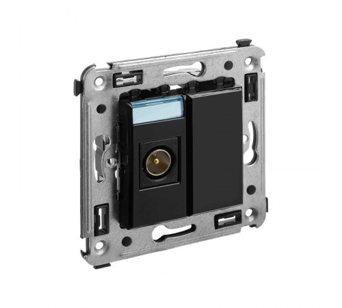 Розетка TV в стену, оконечная, "Avanti", "Черный квадрат"  4402503  DKC