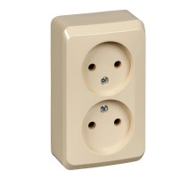 Этюд Кремовый О/У Розетка 2-ая без заземления без шторок  PA16-005K  SE