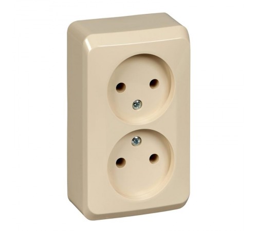Этюд Кремовый О/У Розетка 2-ая без заземления без шторок  PA16-005K  SE