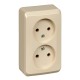 Этюд Кремовый О/У Розетка 2-ая без заземления без шторок  PA16-005K  SE