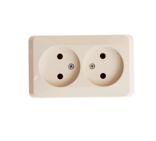 Этюд Кремовый О/У Розетка 2-ая без заземления без шторок  PA16-005K  SE