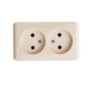 Этюд Кремовый О/У Розетка 2-ая без заземления без шторок  PA16-005K  SE