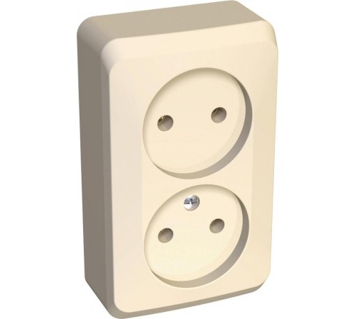 Этюд Кремовый О/У Розетка 2-ая без заземления без шторок  PA16-005K  SE