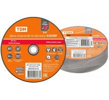 Диск отрезной по металлу, 230х2,5х22,2, тип 41, A30SBF, серия "Рубин",  SQ1070-0113  TDM
