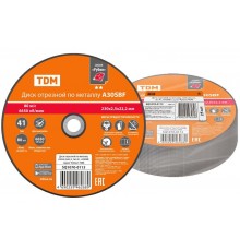 Диск отрезной по металлу, 230х2,5х22,2, тип 41, A30SBF, серия "Рубин",  SQ1070-0113  TDM