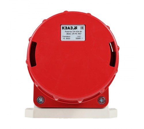 Розетка 134-63А-6h-380AC-3P+PE-IP67  241220  КЭАЗ