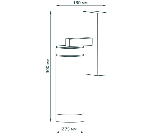 Светильник садово-парковый Clio на стену вниз 7.6*29.8*13.3cm, 220-240V / 50Hz, 1xE27, Max.60W, IP54  GD018  Gauss