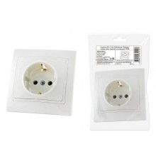 Розетка 2П+З 16А 250В белая "Таймыр" (пром. упак., бакелит. основание)  SQ1814-0512  TDM