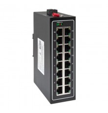 Промышленный неуправляемый коммутатор U-16T, 16 портов 10/100Base-T(X) RJ45, монтаж на динрейку TSX TSX-U-16TEKF