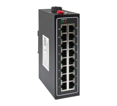Промышленный неуправляемый коммутатор U-16T, 16 портов 10/100Base-T(X) RJ45, монтаж на динрейку TSX TSX-U-16TEKF