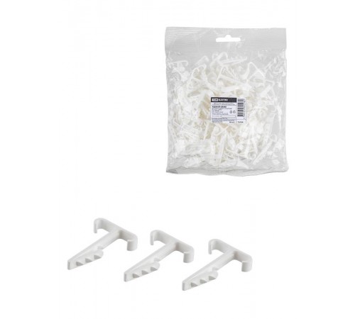 Дюбель-хомут для плоского кабеля Т-образный 2-12 мм белый (100 шт.)  SQ0539-0040  TDM