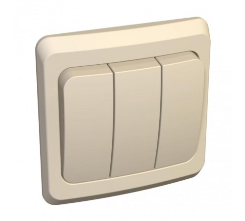 Этюд Кремовый С/У Выключатель 3-клавишный  BC10-003K  SE